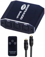 Kable - Audio Switch 3X1 Spdif Toslink Rozdzielac Optyczny - miniaturka - grafika 1