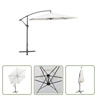 The Living Store Parasol na wysięgniku 3 m - piaskowy - Parasol Wiszący - Parasole ogrodowe - miniaturka - grafika 1