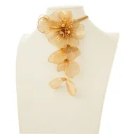Naszyjniki - Naszyjnik pozłacany, ażurowe duże kwiaty - miniaturka - grafika 1