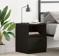 Szafki nocne - vidaXL Szafka nocna Czarny dąb Materiał drewnopochodny 40x40x50 cm - miniaturka - grafika 1