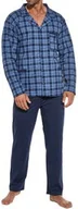 Piżamy męskie - Rozpinana bawełniana piżama męska Plus Size Cornette 114/48 denim 3XL-5XL - miniaturka - grafika 1