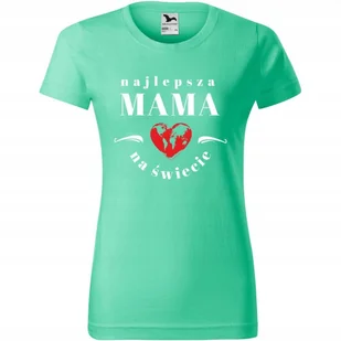 Damska Koszulka na Dzień Mamy Najlepsza mama na świecie na Prezent dla Mamy miętowy XL - Koszulki i topy damskie Damska Koszulka na Dzień Mamy Najlepsza mama na świecie na Prezent dla Mamy miętowy XL - Koszulki i topy damskie - miniaturka - grafika 1
