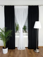 Zasłony - Zasłona welurowa - czarna, zasłona na taśmie, zasłona do salonu - miniaturka - grafika 1