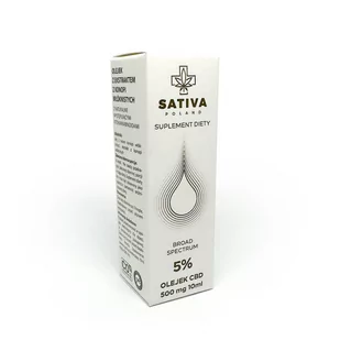 Sativa Poland, Olejek CBD, 5% 500mg CBD, 10ml - Suplementy naturalne - miniaturka - grafika 1
