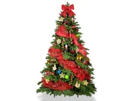 Choinki - Dekorowana sztuczna choinka ze 104 ozdobami SYMBOL CHRISTMAS 180 cm ze stojakiem i ozdobami świątecznymi - miniaturka - grafika 1