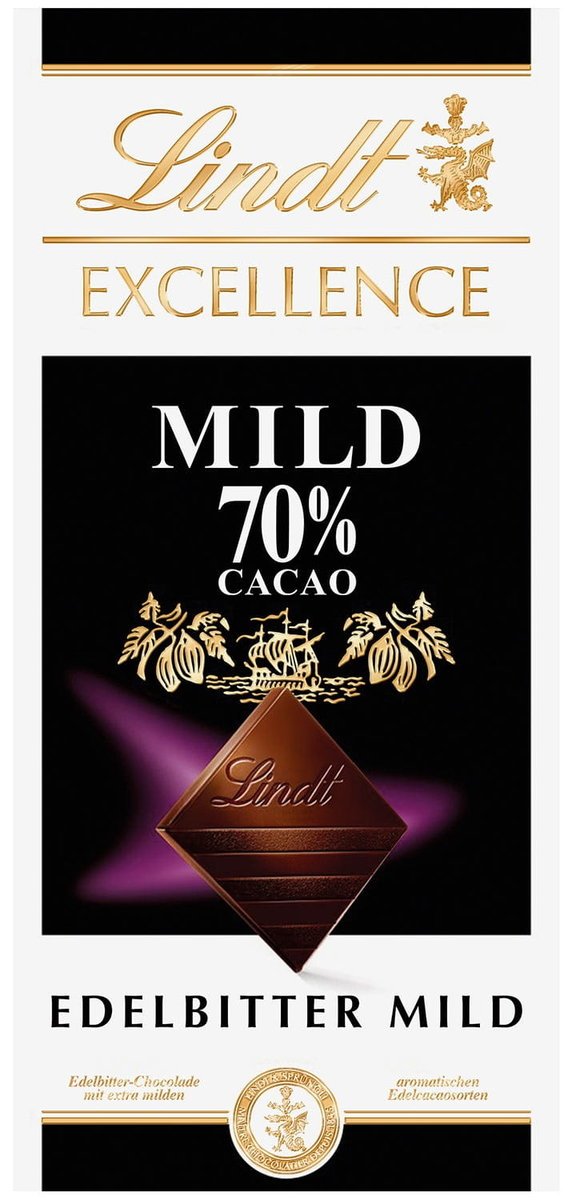 LINDT Excellence Edelbitter Mild 70% kakao czekolada gorzka 100g