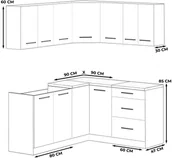 Meble kuchenne - Meble Kuchenne Białe Nowoczesne Narożne Modułowe Zestaw Kuchenny Danka - miniaturka - grafika 1