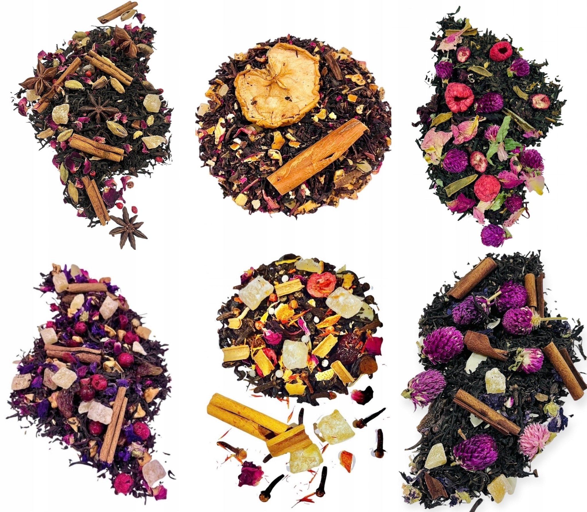 Zestaw herbat czarnych rozgrzewające 6 x 100g pachnące aromatyczne