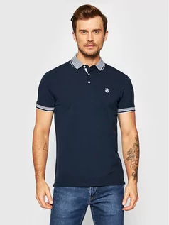 Koszulki męskie - Selected Homme Polo Twist 16065598 Granatowy Regular Fit - grafika 1