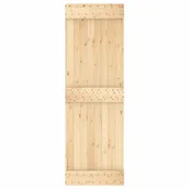 Drzwi wewnętrzne - Drzwi przesuwne z osprzętem, 70x210 cm, lite drewno sosnowe 8721012081949 - miniaturka - grafika 1