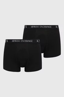 Majtki męskie - Armani Exchange bokserki 2-pack męskie kolor czarny - grafika 1