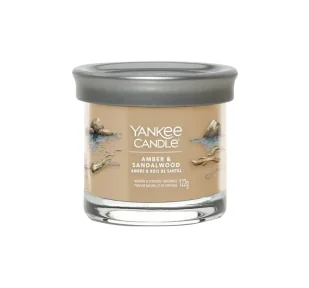 Yankee Candle Signature świeca zapachowa tumbler Amber and Sandalwood 122g - Świece - miniaturka - grafika 1