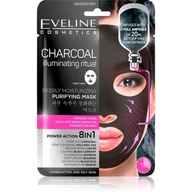 Maseczki do twarzy - Eveline CHARCOAL ILLUMINATING RITUAL - Głęboko oczyszczająca koreańska maska na tkaninie EVEIGKNTK - miniaturka - grafika 1