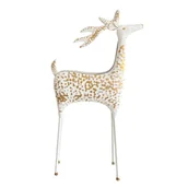 Ozdoby bożonarodzeniowe - RENIFER DU��Y RENIFER Z METALU BIA��A DEKORACJA ��WI��TECZNA 119 CM - miniaturka - grafika 1