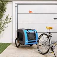 Sprzęt podróżny i transportery dla psów - Przyczepka rowerowa dla psa, niebiesko-szara, tkanina Oxford Lumarko! - miniaturka - grafika 1