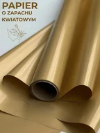 Folia, papier śniadaniowy, serwetki - Folia florystyczna do pakowania satynowa o zapachu kwiatowym, Złoto 50cmX9m - miniaturka - grafika 1