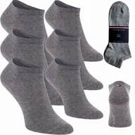 Skarpetki męskie - TOMMY HILFIGER SKARPETY MĘSKIE STOPKI 39-42 POPIEL 3 PARY - miniaturka - grafika 1