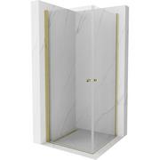 Kabiny prysznicowe - Mexen Pretoria Duo kabina prysznicowa uchylna 100x100 cm, transparent, złota - miniaturka - grafika 1
