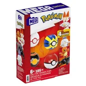 Klocki - MEGA Pokemon, Drużyna typu ognistego, klocki, 105 elementów - miniaturka - grafika 1