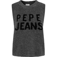 Swetry damskie - Pepe Jeans Denisse damski sweter z kamizelką, Szary (ciemnoszary Marl), L - miniaturka - grafika 1