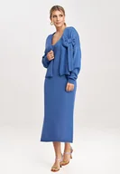 Komplety bielizny - Komplet sukienka bolerko OZDOBNA KOKARDA Niebieski Uniwersalny - miniaturka - grafika 1