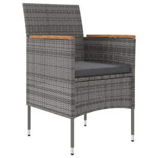 9-częściowy zestaw mebli ogrodowych z poduszkami, szaro-czarny - Meble ogrodowe - miniaturka - grafika 5