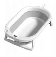 Wanienki dla dzieci - LUXMA Składana wanienka z termometrem, bezpieczna kąpiel + poduszka do kąpieli - miniaturka - grafika 1