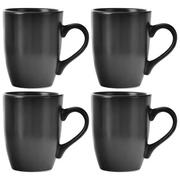 Kubki - Orion Kubek ceramiczny do picia kawy herbaty czarny kubki zestaw komplet kubków 4 sztuki ALFA 350 ml - miniaturka - grafika 1