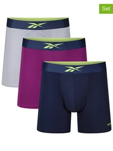 Reebok Bokserki (3 pary) "Tully" w kolorze fioletowym, szarym i granatowym - Majtki męskie - miniaturka - grafika 1