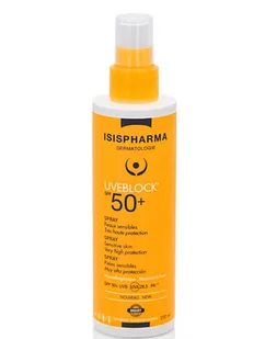 Isispharma Uveblock SPF50+ - Spray bardzo wysoka ochrona 200ml - Balsamy i kremy do opalania - miniaturka - grafika 1