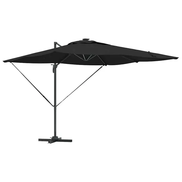 Parasol plażowy Czarny 286 x 284 x 270 cm Aluminium i Poliester