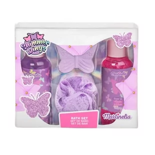 Martinelia Shimmer Wings Bath Set zestaw żel pod prysznic 100ml + błyszczący żel do ciała 100ml + musująca kula do kąpieli 30g + myjka 1szt - Kosmetyki do kąpieli - miniaturka - grafika 1