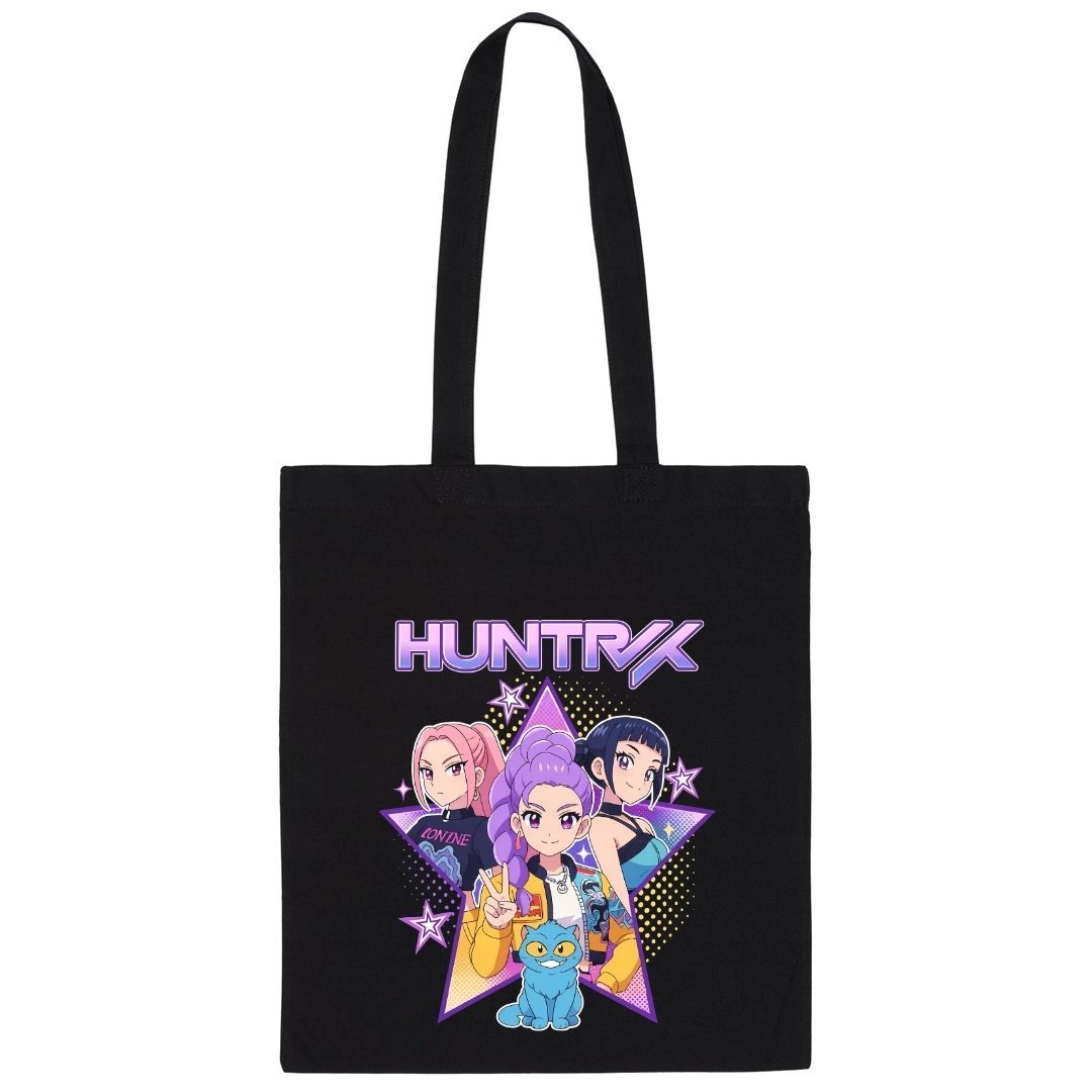HUNTRIX DEMON HUNTERS TORBA CZARNA SHOPERKA NA RAMIĘ BAWEŁNIANA GRUBA