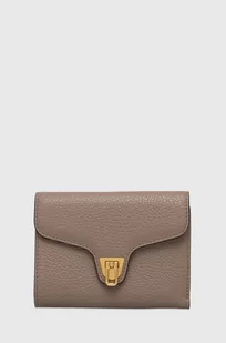 Coccinelle portfel skórzany damski kolor brązowy - Portfele - miniaturka - grafika 1