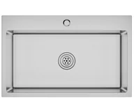 Zlewozmywaki - Srebrny kuchenny zlew z otworem na baterię E7-D36 - miniaturka - grafika 1