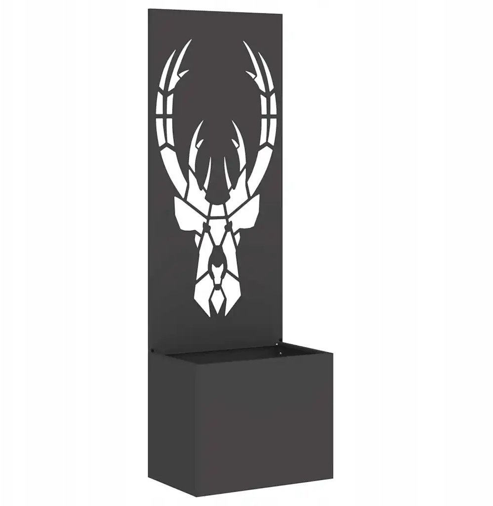 Donica ogrodowa z dekoracyjną płytą Czarny 50 x 140 cm