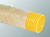 Rury - Kaczmarek Rura drenarska PVC DN/OD 100x91, zwój 50m, SN4, z filtrem z PP, typ TP (w pełni sącząca, otwory perforacyjne na całym obwodzie), falista, kolor żółty - miniaturka - grafika 1