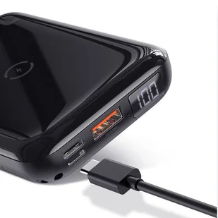 Baseus Mini S power bank 10000mAh 18W bezprzewodowa ładowarka Qi 10W USB / USB Typ C PowerDelivery QC3.0 biały (PPXFF10W-02) - Ładowarki do telefonów - miniaturka - grafika 17