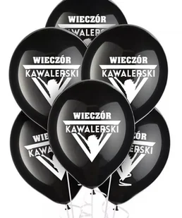 Balony czarne napis Wieczór Kawalerski Zestaw dekoracje 6 szt. - Wieczór panieński i kawalerski - miniaturka - grafika 1
