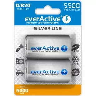 EverActive 2x R20/D Ni-MH 5500 mAh ready to use "Silver line" - Ładowarki i akumulatory - miniaturka - grafika 2