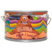 Masy plastyczne - Piasek UltraPiasek puszka 200g 5 foremek pomarańczowy foremki Zamek - miniaturka - grafika 1