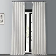 Zasłony - HPD Half Price Drapes PDCH-KBS2BO-84 zaciemniająca vintage teksturowana sztuczna zasłona Dupioni (1 panel), 50 x 84, biała - miniaturka - grafika 1