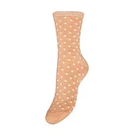Skarpetki damskie - PIECES Skarpety damskie, Natural/Szczegóły: małe kropki w kolorze niebieskim, rozmiar uniwersalny - miniaturka - grafika 1