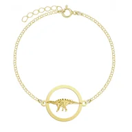 Biżuteria dla dzieci - Dinozaur Miragaia Pozłacana Bransoletka  - MEJK Jewellery - miniaturka - grafika 1