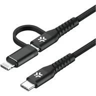 Kable USB - Kabel USB - USB-C - Lightning CELLY 1 m 60W Czarny - miniaturka - grafika 1