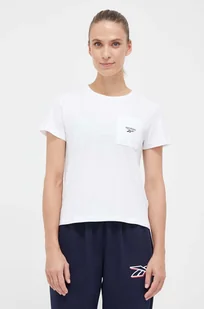 Reebok t-shirt Reebok Identity damski kolor biały - Koszulki sportowe damskie - miniaturka - grafika 1