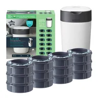 Inne akcesoria do pielęgnacji dzieci - TOMMEE TIPPEE Pojemnik na pieluszki biały + 12 wkładów - miniaturka - grafika 1