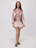 Swetry damskie - Reserved - Narzutka plażowa z wiskozą - brązowy - miniaturka - grafika 1