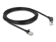 Kable miedziane - DeLOCK Kabel sieciowy RJ45 Cat.6A S/FTP Slim w górę pod kątem 90°/prosty 3 m czarny 80289 - miniaturka - grafika 1
