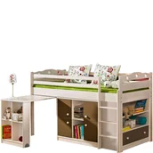Łóżka dla dzieci i młodzieży - Łóżko Piętrowe z Biurkiem KA-1 i Komodami KA-2 + KA-3 Kamil Dolmar Sosna Naturalna, Niebieski - miniaturka - grafika 1